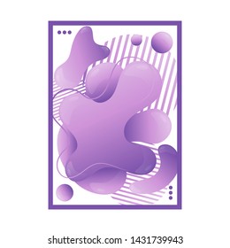 Flowing fluid backdrop. Dynamical colored liquid shape background. Modern gradient banner. Abstract shapes frame.  Vector isolated template for flyer design.