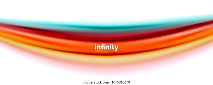 Flowing fluid colors vector, blurred colorful 3d gel shape on white. Vector illustration