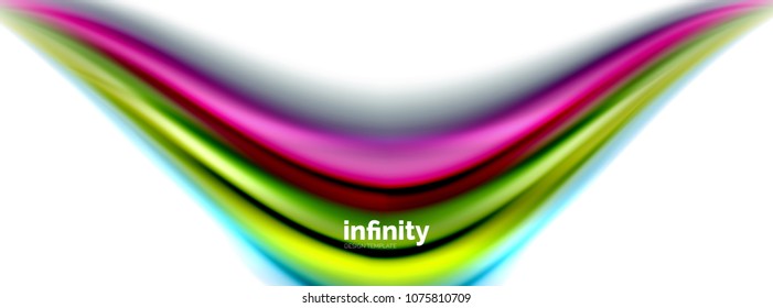 Flowing fluid colors vector, blurred colorful 3d gel shape on white. Vector illustration