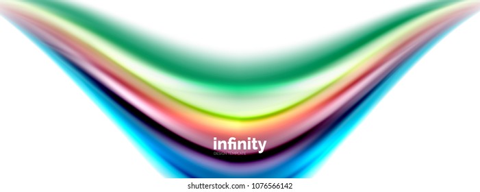 Flowing fluid colors vector, blurred colorful 3d gel shape on white. Vector illustration