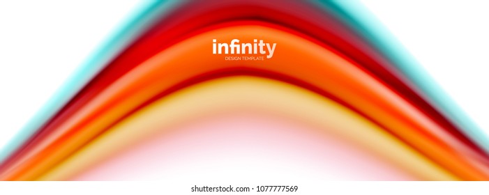 Flowing fluid colors vector, blurred colorful 3d gel shape on white. Vector illustration