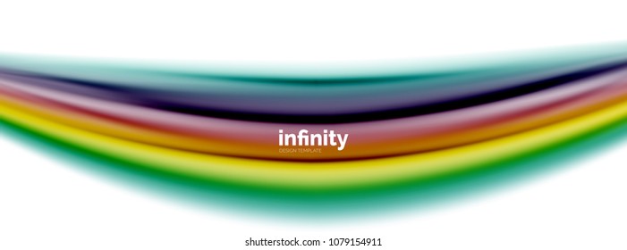 Flowing fluid colors vector, blurred colorful 3d gel shape on white. Vector illustration