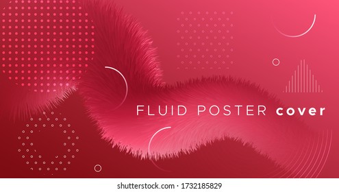Flowing Fluid. Wave Design. Red Graphic Pattern. Liquid Futuristic Poster. Dynamic Movement. Flowing Fluid. Digital Gradient Shapes. Color Geometric Concept. 3d Background. Bright Flowing Fluid.