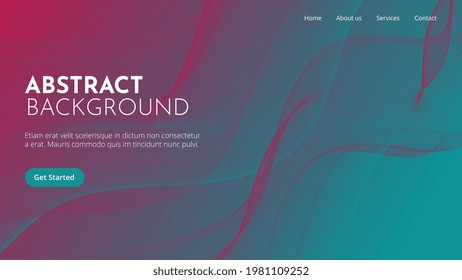 Flowing geometric fluid grid. Abstract connected line elements background. Trendy and colorful liquid wave summer theme design. Modern illustration for landing page, poster, presentation, events.