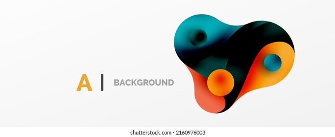 Flowing geometric shapes minimalist abstract background. Round shapes and circles. Wallpaper for concept of AI technology, blockchain, communication, 5G, science, business