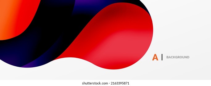 Flowing geometric shapes minimalist abstract background. Round shapes and circles. Wallpaper for concept of AI technology, blockchain, communication, 5G, science, business