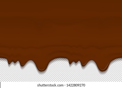 Flowing Glaze isolated on transparent Background. Seamless horizontal Borders Design for Banners, Web and Packaging. Sweet Ice Cream Texture Concept. Vector illustration.