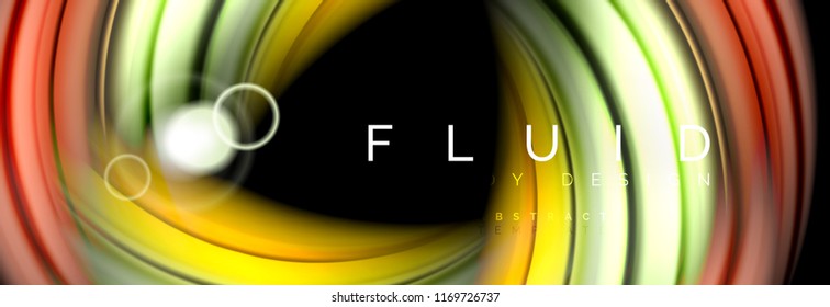 Flowing glowing color motion concept, trendy abstract layout template for business or technology presentation or web brochure cover, wallpaper. Vector illustration