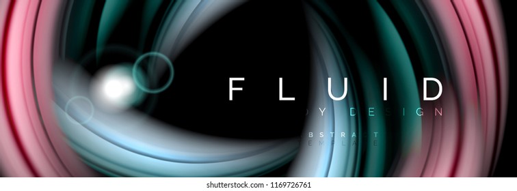 Flowing glowing color motion concept, trendy abstract layout template for business or technology presentation or web brochure cover, wallpaper. Vector illustration