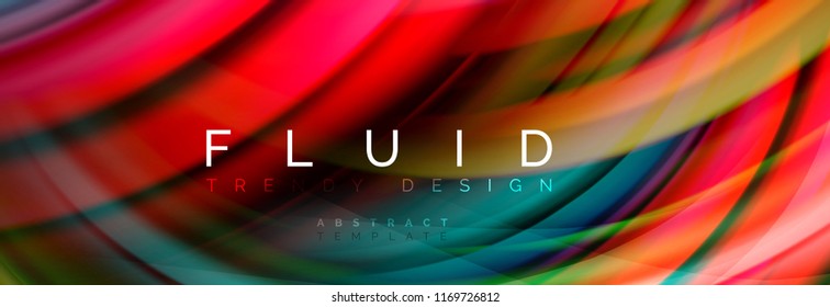 Flowing glowing color motion concept, trendy abstract layout template for business or technology presentation or web brochure cover, wallpaper. Vector illustration