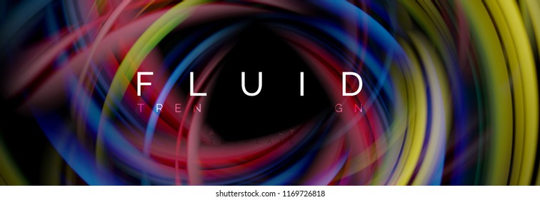 Flowing glowing color motion concept, trendy abstract layout template for business or technology presentation or web brochure cover, wallpaper. Vector illustration