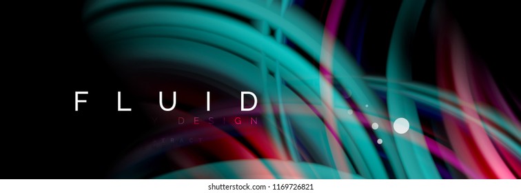 Flowing glowing color motion concept, trendy abstract layout template for business or technology presentation or web brochure cover, wallpaper. Vector illustration