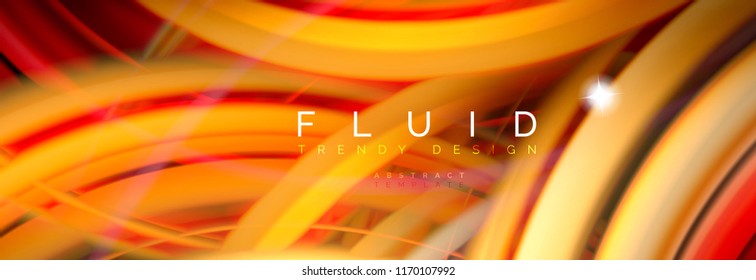 Flowing glowing color motion concept, trendy abstract layout template for business or technology presentation or web brochure cover, wallpaper. Vector illustration