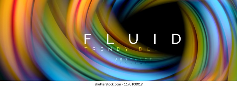 Flowing glowing color motion concept, trendy abstract layout template for business or technology presentation or web brochure cover, wallpaper. Vector illustration