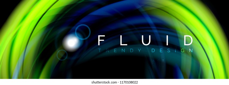 Flowing glowing color motion concept, trendy abstract layout template for business or technology presentation or web brochure cover, wallpaper. Vector illustration
