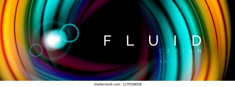 Flowing glowing color motion concept, trendy abstract layout template for business or technology presentation or web brochure cover, wallpaper. Vector illustration