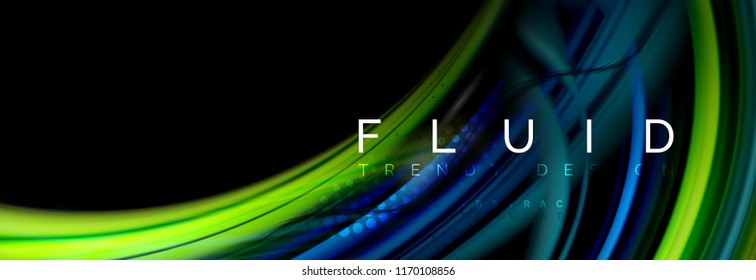 Flowing glowing color motion concept, trendy abstract layout template for business or technology presentation or web brochure cover, wallpaper. Vector illustration