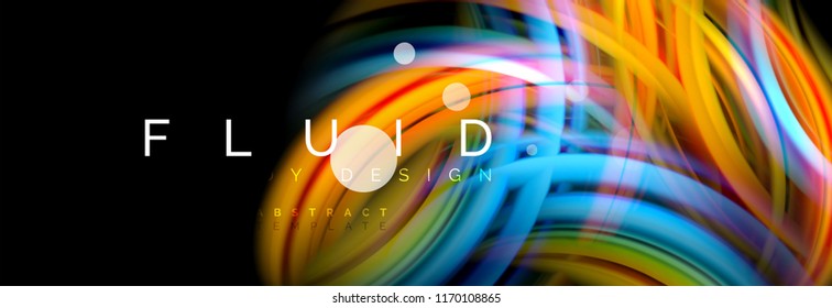Flowing glowing color motion concept, trendy abstract layout template for business or technology presentation or web brochure cover, wallpaper. Vector illustration