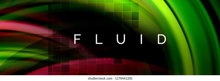 Flowing glowing color motion concept, trendy abstract layout template for business or technology presentation or web brochure cover, wallpaper. Vector illustration