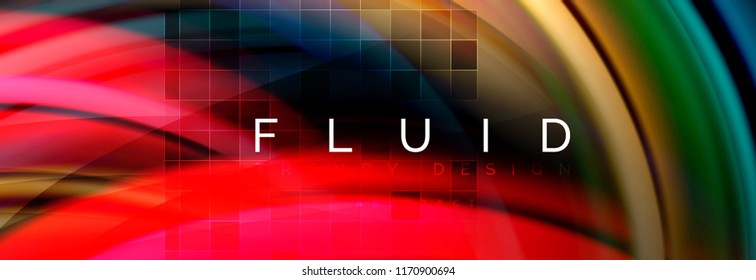Flowing glowing color motion concept, trendy abstract layout template for business or technology presentation or web brochure cover, wallpaper. Vector illustration