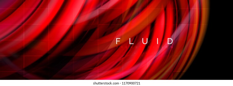 Flowing glowing color motion concept, trendy abstract layout template for business or technology presentation or web brochure cover, wallpaper. Vector illustration