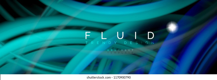 Flowing glowing color motion concept, trendy abstract layout template for business or technology presentation or web brochure cover, wallpaper. Vector illustration