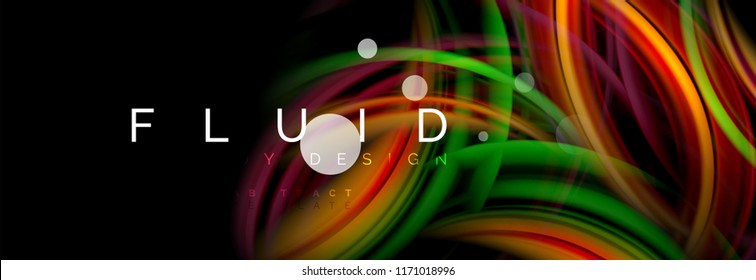 Flowing glowing color motion concept, trendy abstract layout template for business or technology presentation or web brochure cover, wallpaper. Vector illustration