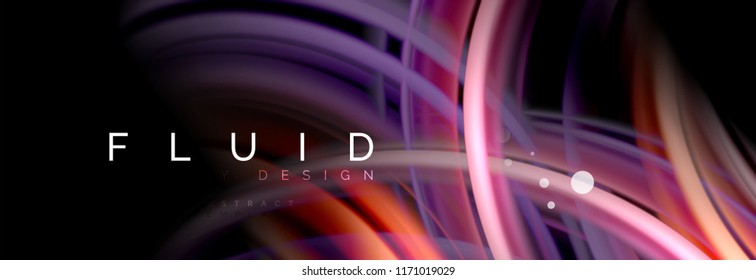 Flowing glowing color motion concept, trendy abstract layout template for business or technology presentation or web brochure cover, wallpaper. Vector illustration
