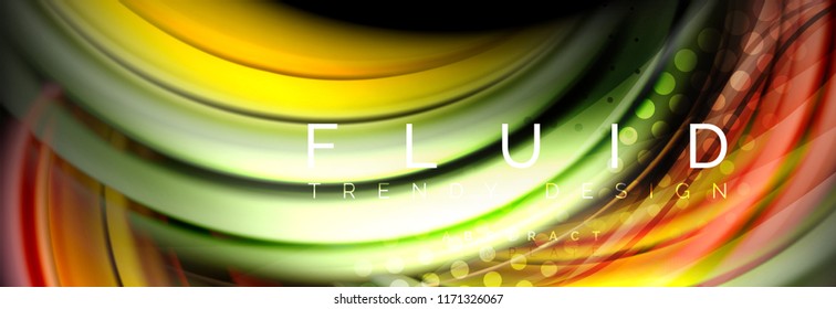 Flowing glowing color motion concept, trendy abstract layout template for business or technology presentation or web brochure cover, wallpaper. Vector illustration