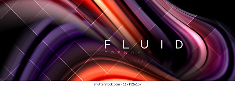 Flowing glowing color motion concept, trendy abstract layout template for business or technology presentation or web brochure cover, wallpaper. Vector illustration
