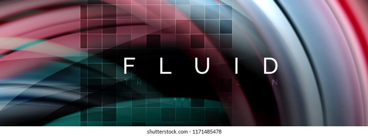 Flowing glowing color motion concept, trendy abstract layout template for business or technology presentation or web brochure cover, wallpaper. Vector illustration