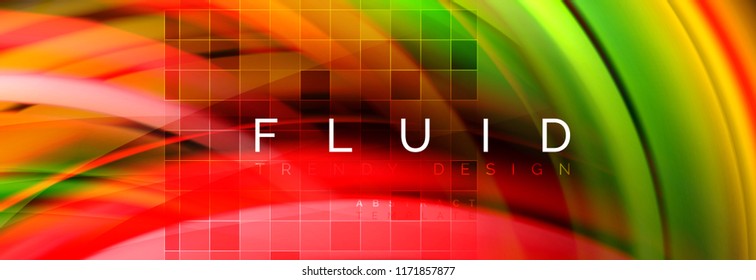 Flowing glowing color motion concept, trendy abstract layout template for business or technology presentation or web brochure cover, wallpaper. Vector illustration