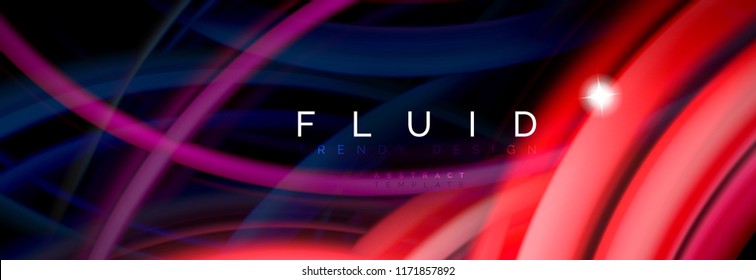 Flowing glowing color motion concept, trendy abstract layout template for business or technology presentation or web brochure cover, wallpaper. Vector illustration