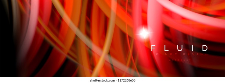 Flowing glowing color motion concept, trendy abstract layout template for business or technology presentation or web brochure cover, wallpaper. Vector illustration