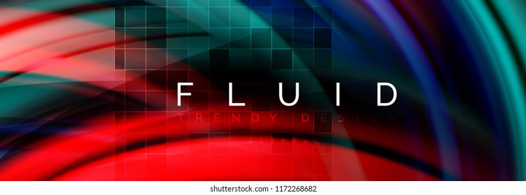 Flowing glowing color motion concept, trendy abstract layout template for business or technology presentation or web brochure cover, wallpaper. Vector illustration