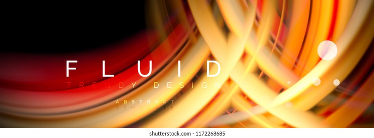 Flowing glowing color motion concept, trendy abstract layout template for business or technology presentation or web brochure cover, wallpaper. Vector illustration