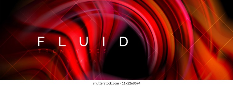 Flowing glowing color motion concept, trendy abstract layout template for business or technology presentation or web brochure cover, wallpaper. Vector illustration