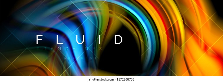 Flowing glowing color motion concept, trendy abstract layout template for business or technology presentation or web brochure cover, wallpaper. Vector illustration