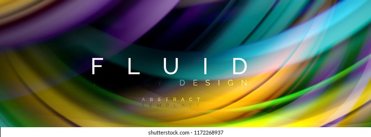 Flowing glowing color motion concept, trendy abstract layout template for business or technology presentation or web brochure cover, wallpaper. Vector illustration