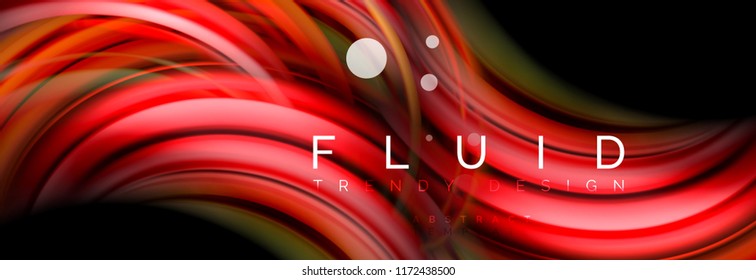 Flowing glowing color motion concept, trendy abstract layout template for business or technology presentation or web brochure cover, wallpaper. Vector illustration