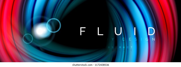 Flowing glowing color motion concept, trendy abstract layout template for business or technology presentation or web brochure cover, wallpaper. Vector illustration