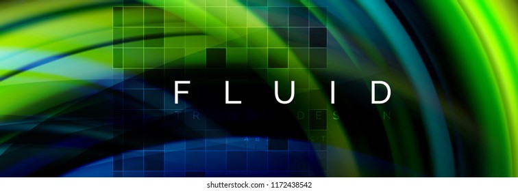 Flowing glowing color motion concept, trendy abstract layout template for business or technology presentation or web brochure cover, wallpaper. Vector illustration