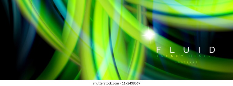 Flowing glowing color motion concept, trendy abstract layout template for business or technology presentation or web brochure cover, wallpaper. Vector illustration