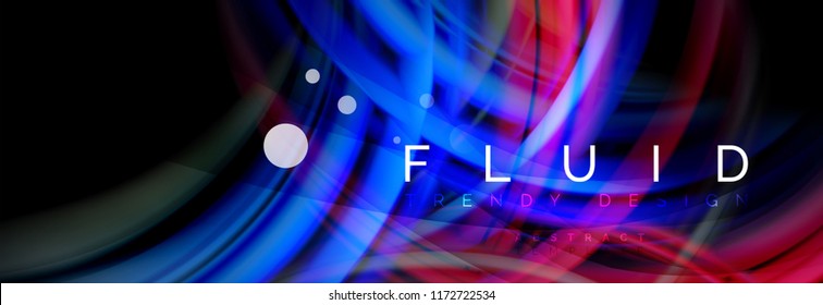 Flowing glowing color motion concept, trendy abstract layout template for business or technology presentation or web brochure cover, wallpaper. Vector illustration