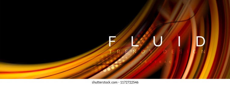 Flowing glowing color motion concept, trendy abstract layout template for business or technology presentation or web brochure cover, wallpaper. Vector illustration