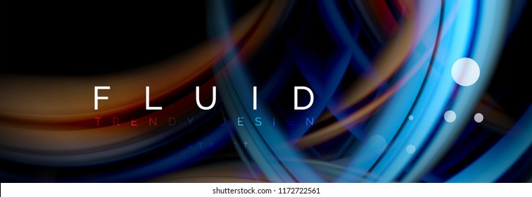 Flowing glowing color motion concept, trendy abstract layout template for business or technology presentation or web brochure cover, wallpaper. Vector illustration