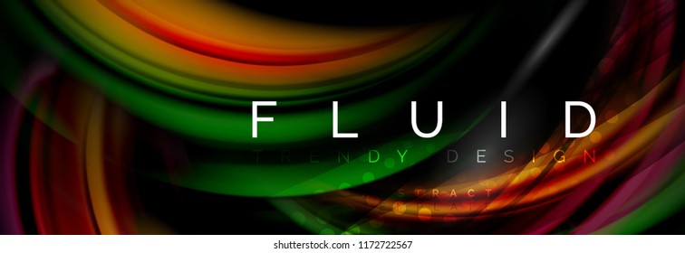 Flowing glowing color motion concept, trendy abstract layout template for business or technology presentation or web brochure cover, wallpaper. Vector illustration