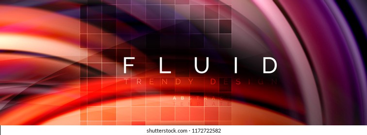 Flowing glowing color motion concept, trendy abstract layout template for business or technology presentation or web brochure cover, wallpaper. Vector illustration