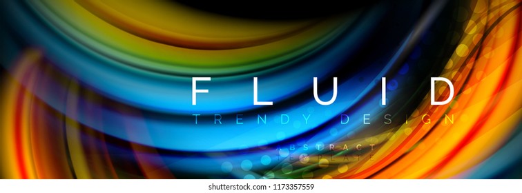 Flowing glowing color motion concept, trendy abstract layout template for business or technology presentation or web brochure cover, wallpaper. Vector illustration