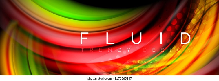 Flowing glowing color motion concept, trendy abstract layout template for business or technology presentation or web brochure cover, wallpaper. Vector illustration